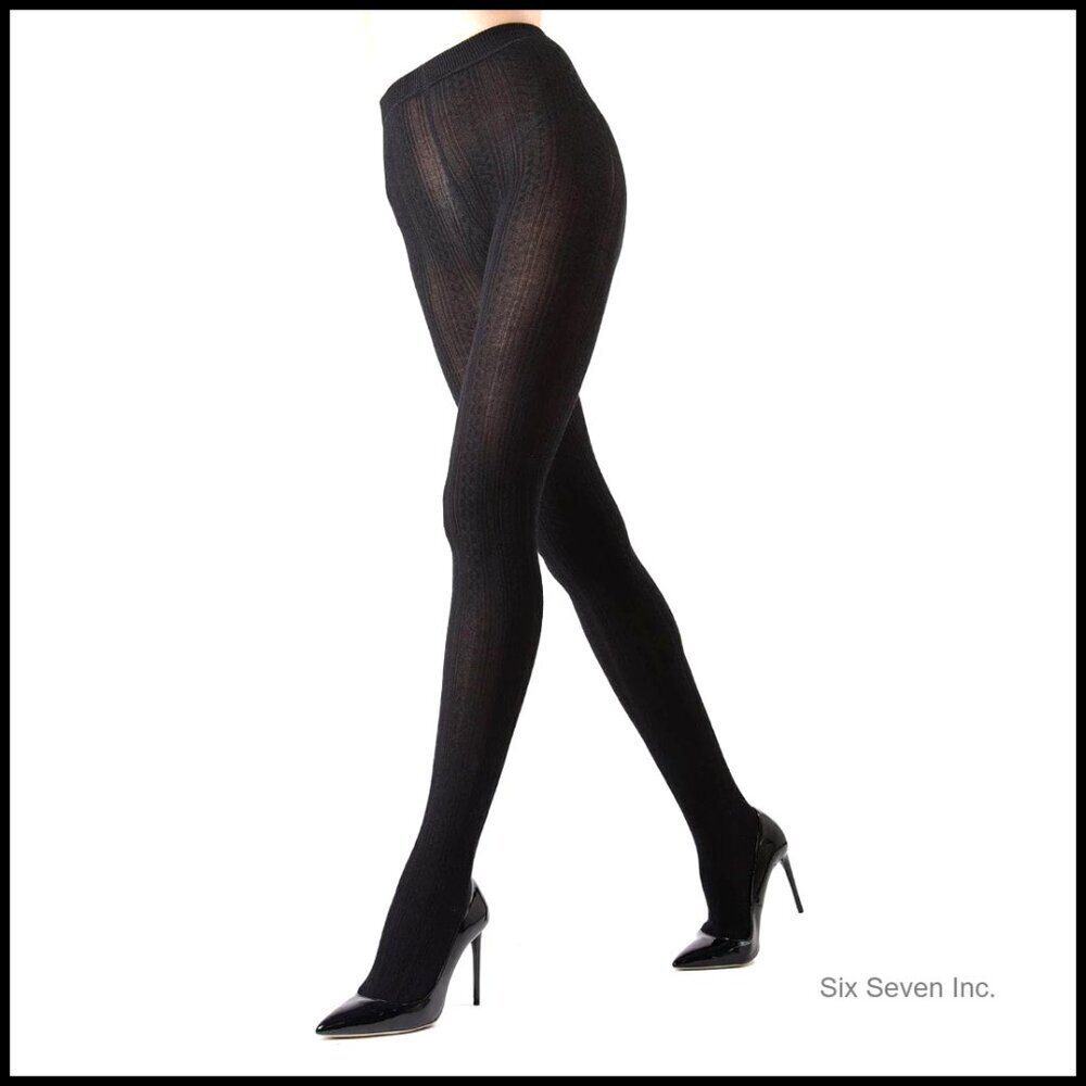 Cozy Cable Knit Sweater Tights Warm Winter Essential Classic Textured Fit
